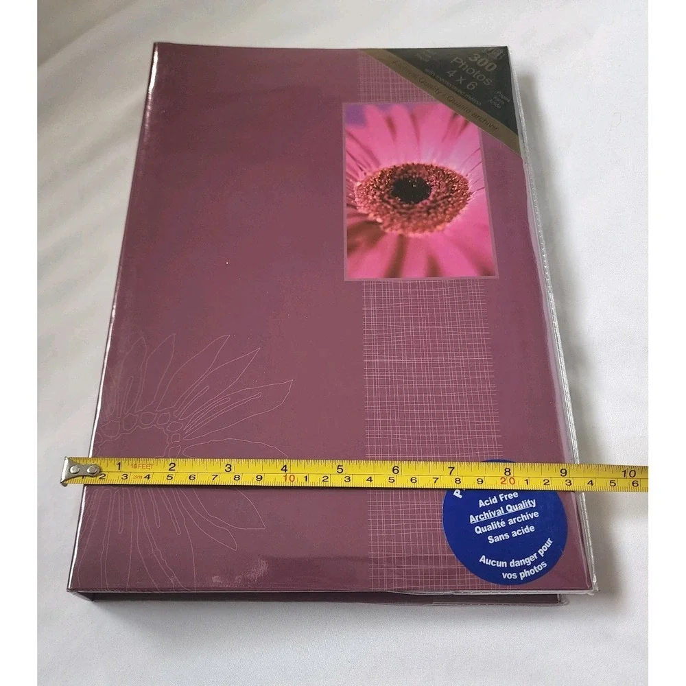Vintage Pocket Photo Album 300 (4 x 6) Pictures w Writing Area Floral Red NEW